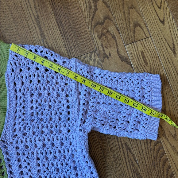 Zara Oversized Colorblock Patchwork Crochet Chunky Knit Granny Square Sweater S - Picture 14 of 15